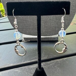 Handmade Opalite Moon Earrings